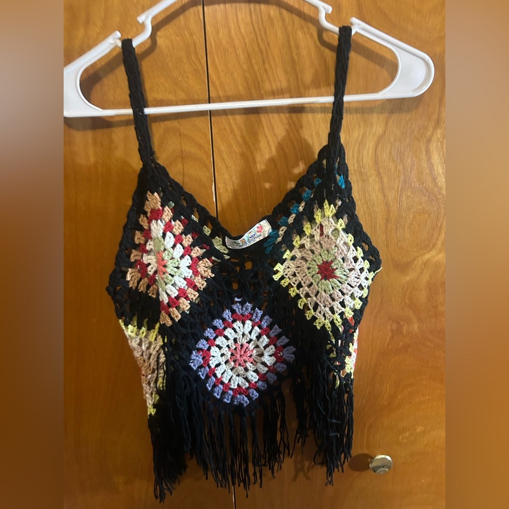 India Boutique Multicolor Crochet Top